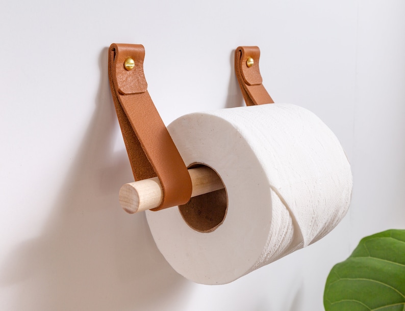wooden dowel toilet paper holder