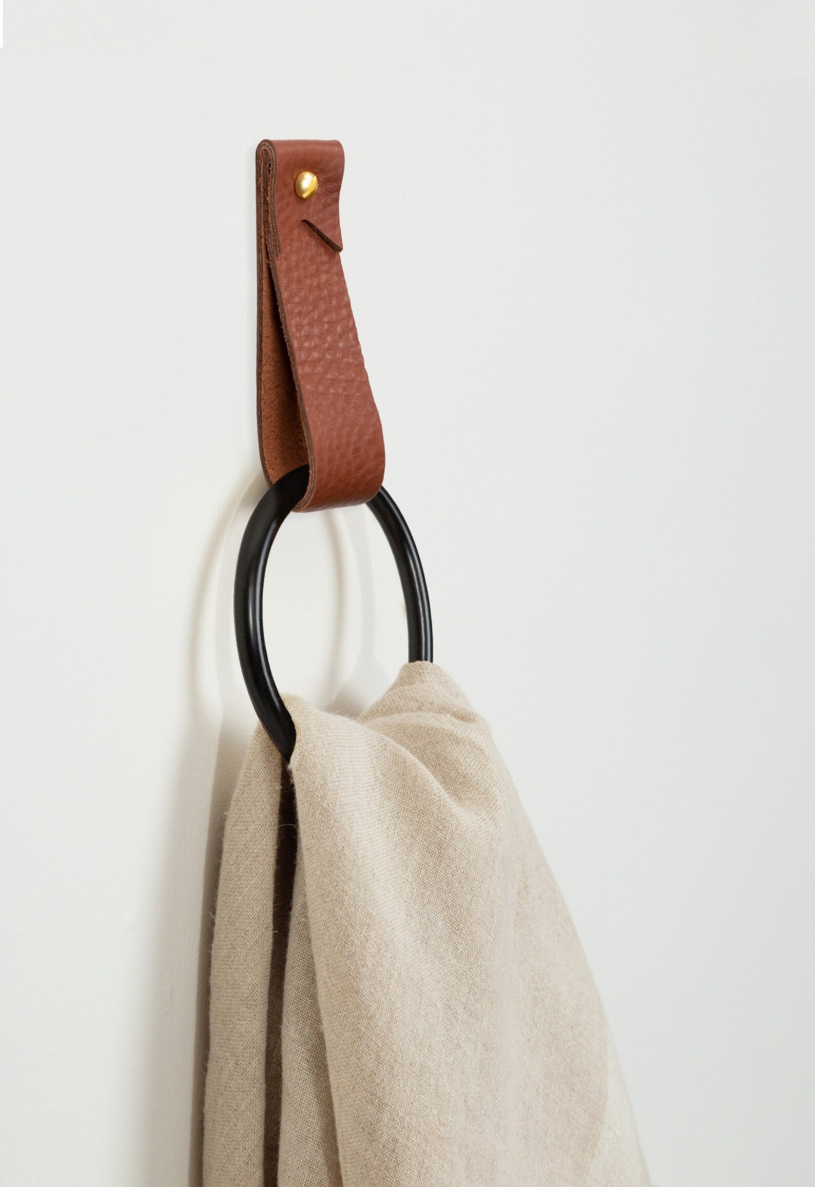 Leather wall hanging strap wall hook hanging storage home Etsy