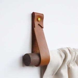 Leather Curtain Rod Bracket with brass curtain rod holder wall hooks strap leather curtain rod loop wall mount drapery holder hanger hook