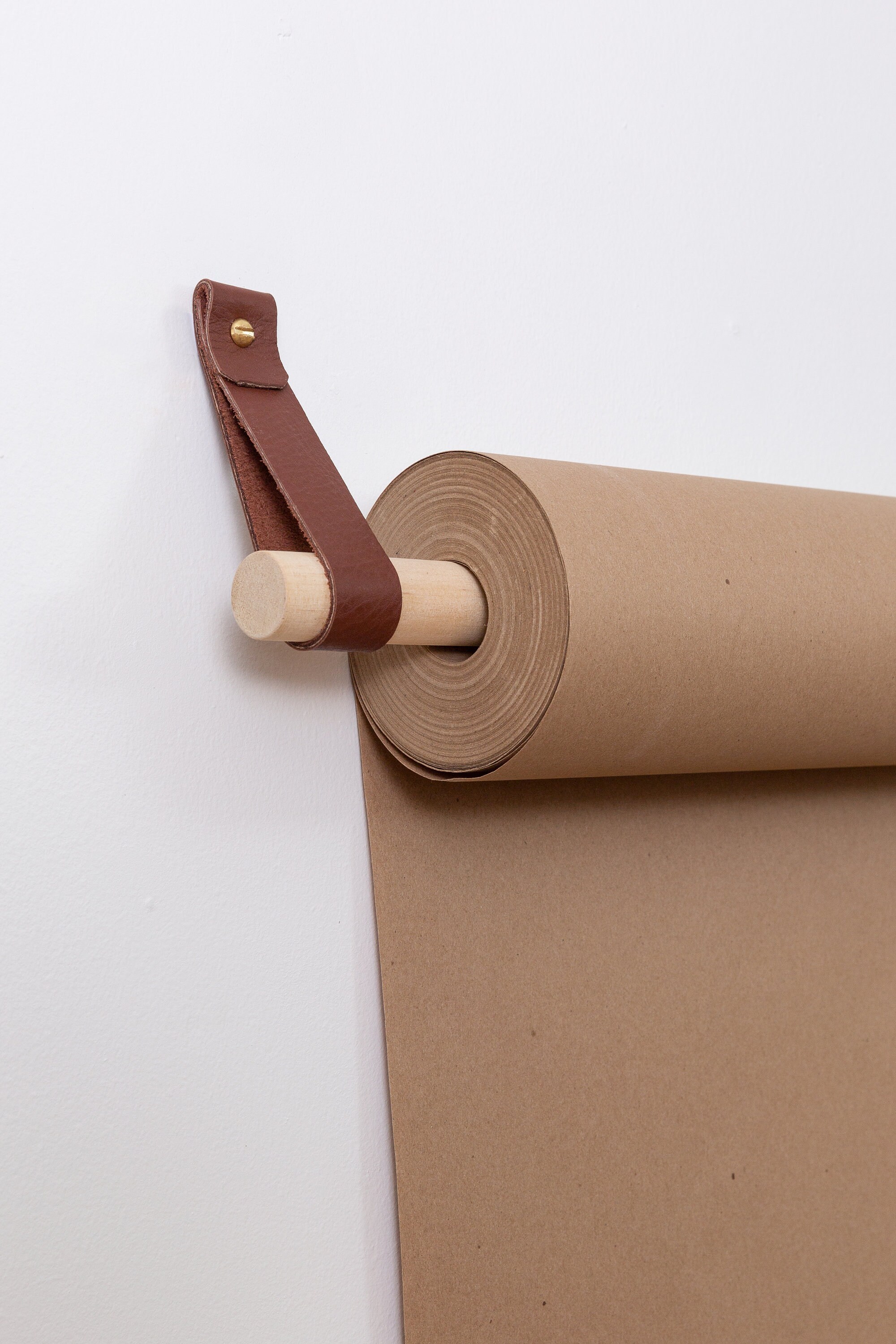 Wall Mounted Brown Butchers Paper Roll Holder 