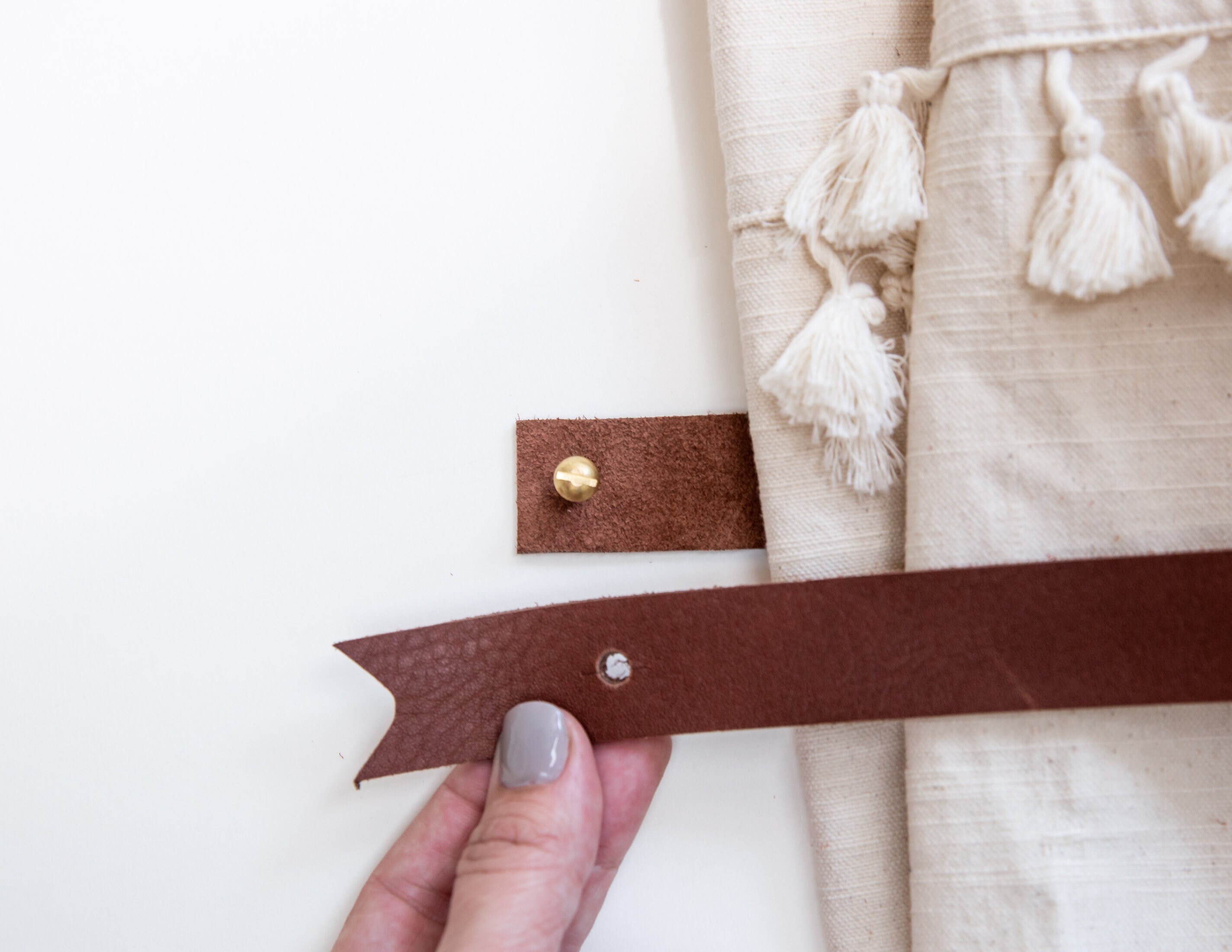 Leather curtain tieback hooks nursery window treatments Etsy