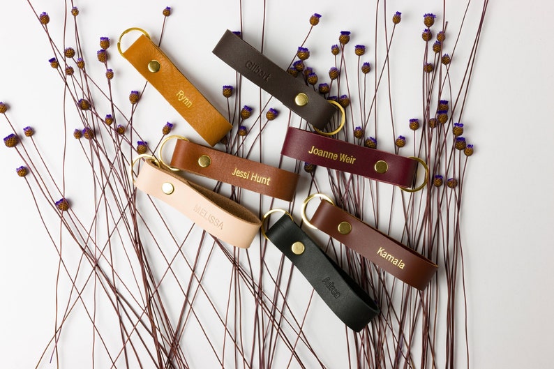 Personalized Leather Keyfob 3rd Anniversary Gifts Under 20 Etsy