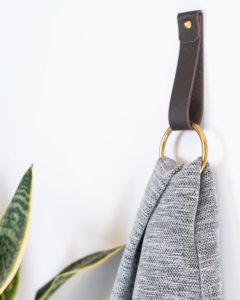 Leather wall hanging strap wall hook hanging storage home Etsy