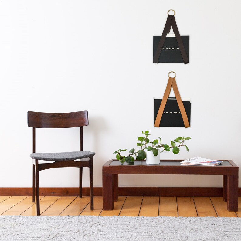 Leather Hanging Vinyl Record Display Storage Wall Mount Album Etsy