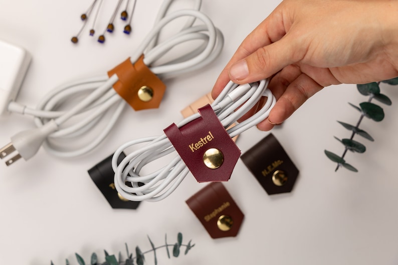 Large cord organizer personalized cord keeper for laptop cord Etsy
