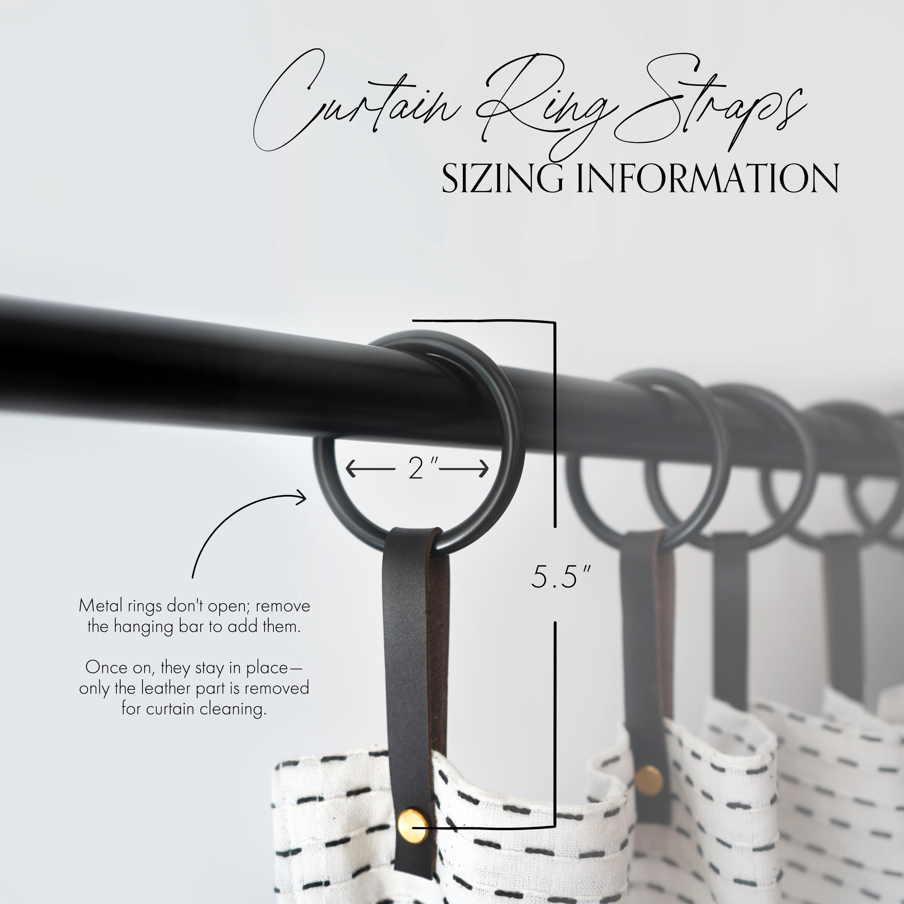 Curtain Rod Guide Loop Metal Curtain Rod Rings With Leather Loops - Extend & Lengthen Curtains ...