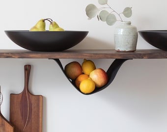 Leather Hanging under Kitchen Cabinet Fruit Storage Organizer