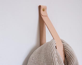 LG minimalistische leren riemhanger voor badhanddoekhouder lederen muurhaak rek opknoping opbergruimte muur organizer riem handdoekenrek badkamer