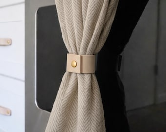 Leather & Brass Kitchen Oven Door Towel Holder