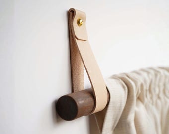 Curtain rod strap holder leather curtain rod bracket holders leather loop for wall boho pole hanger wall blanket display farm house style
