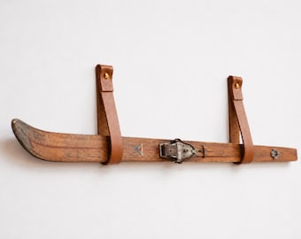 Leather Wall Mounted Ski Display Straps