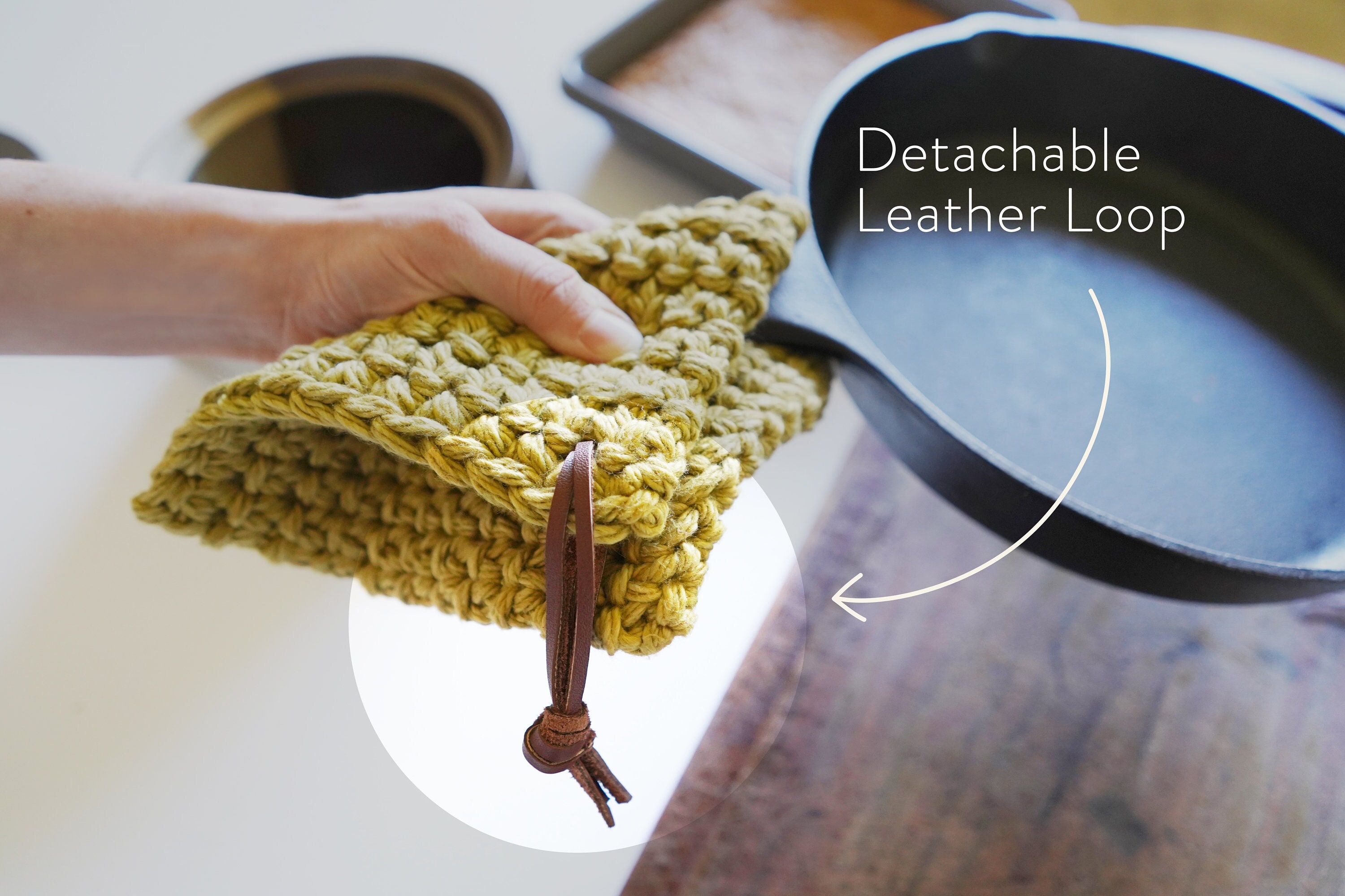 Leather Strings for Pot Holder Hanging Loop Detachable Utensil Hanger - Ideal for Pot Holders, Trivets, Towels, Oven Mitts, Hot Pad - 10 PCS