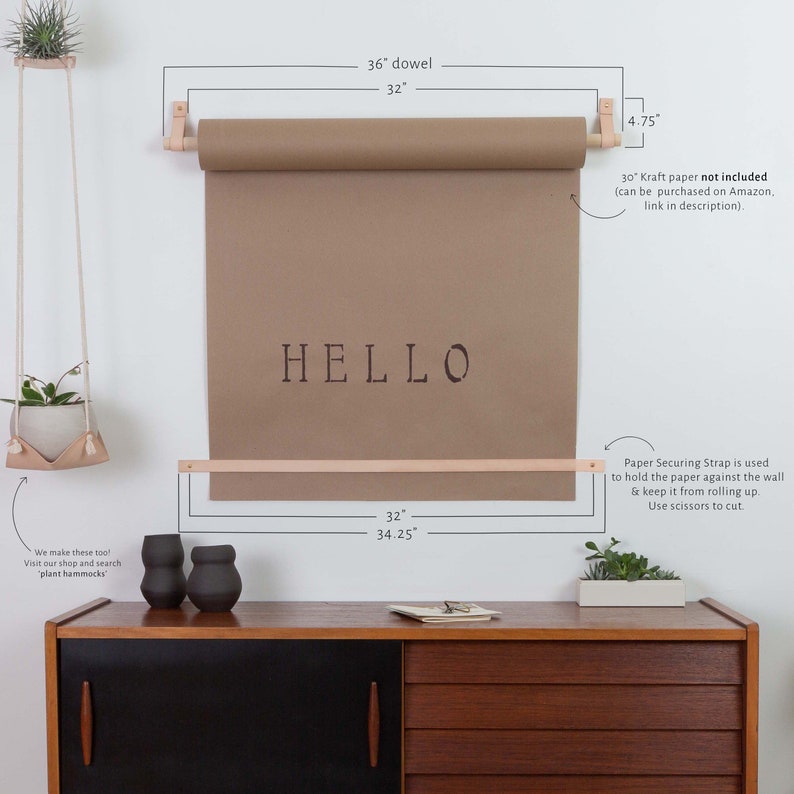 Wall Mounted Paper Roll Holder Studio Kraft Paper Hanger W/ | Etsy