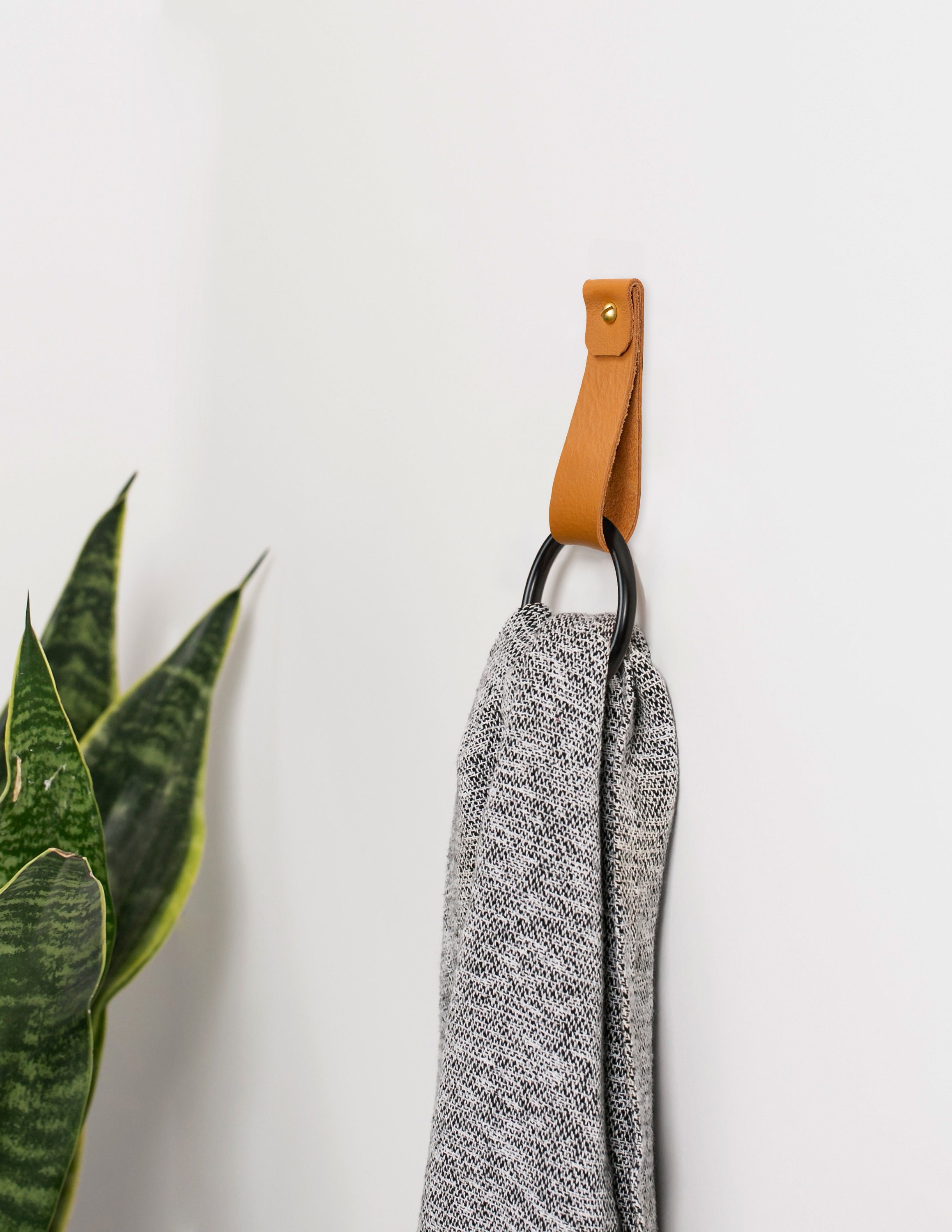 Leather wall hanging strap wall hook hanging storage home Etsy