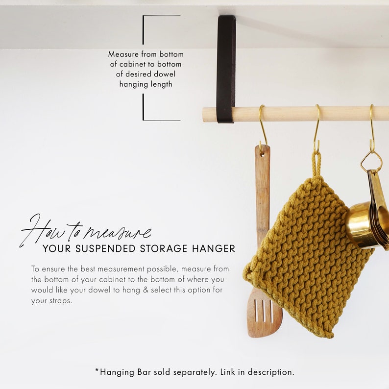 Guide showing how to measure your straps for your Suspended Storage Hanger