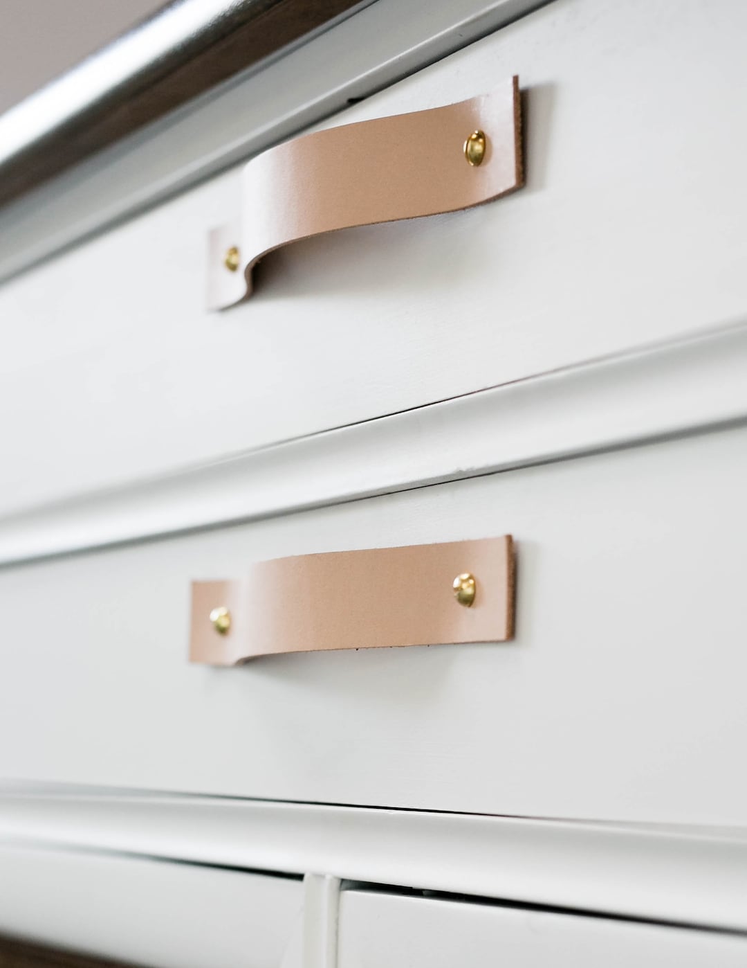 Leather Minimalist Drawer Handles Modern Cupboard Handles Mid Century