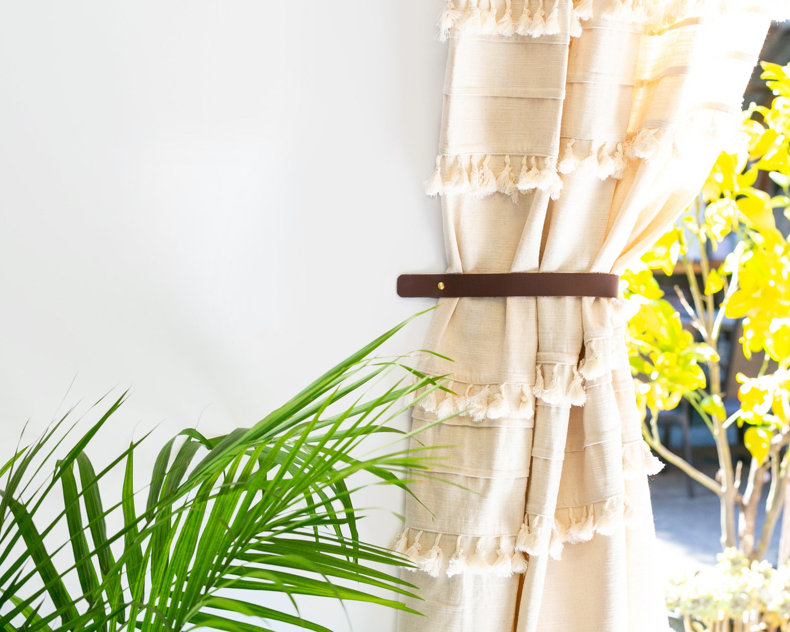 Leather Curtain Tieback Hooks Nursery Window Treatments Etsy