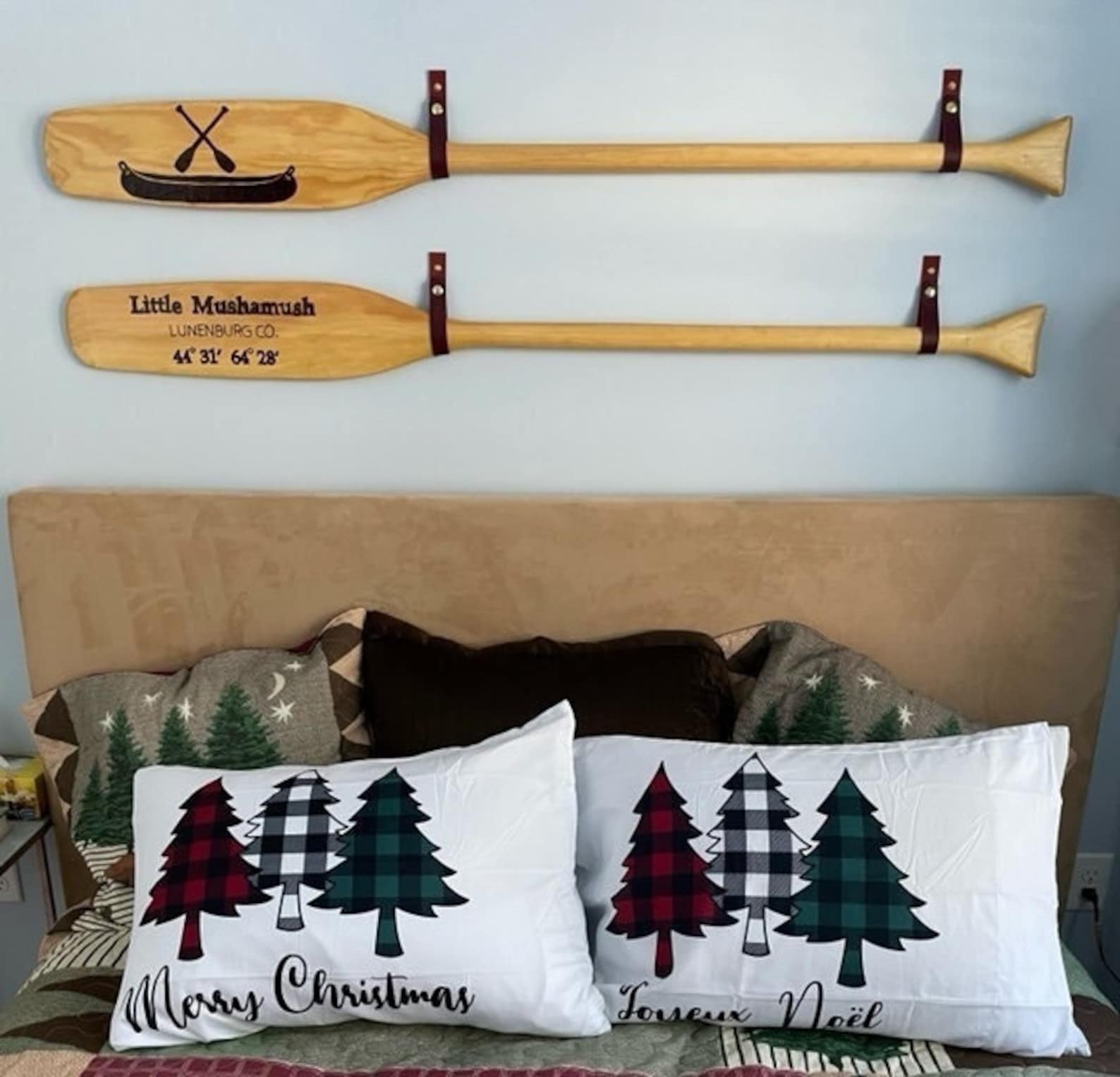 Leather Hanging Oar Wall Decor Horizontal Boat Paddle Display | Etsy