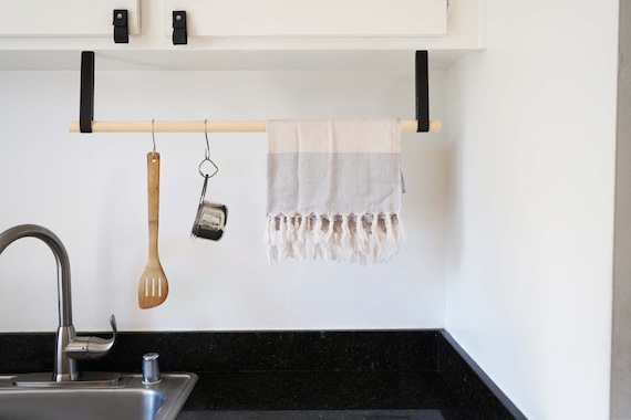 Hanging Under-cabinet Multipurpose Rack Storage Rail, Under-shelf Storage,  Utensil, Pot & Pan Suspended Leather Storage Hanger Cup Hook 