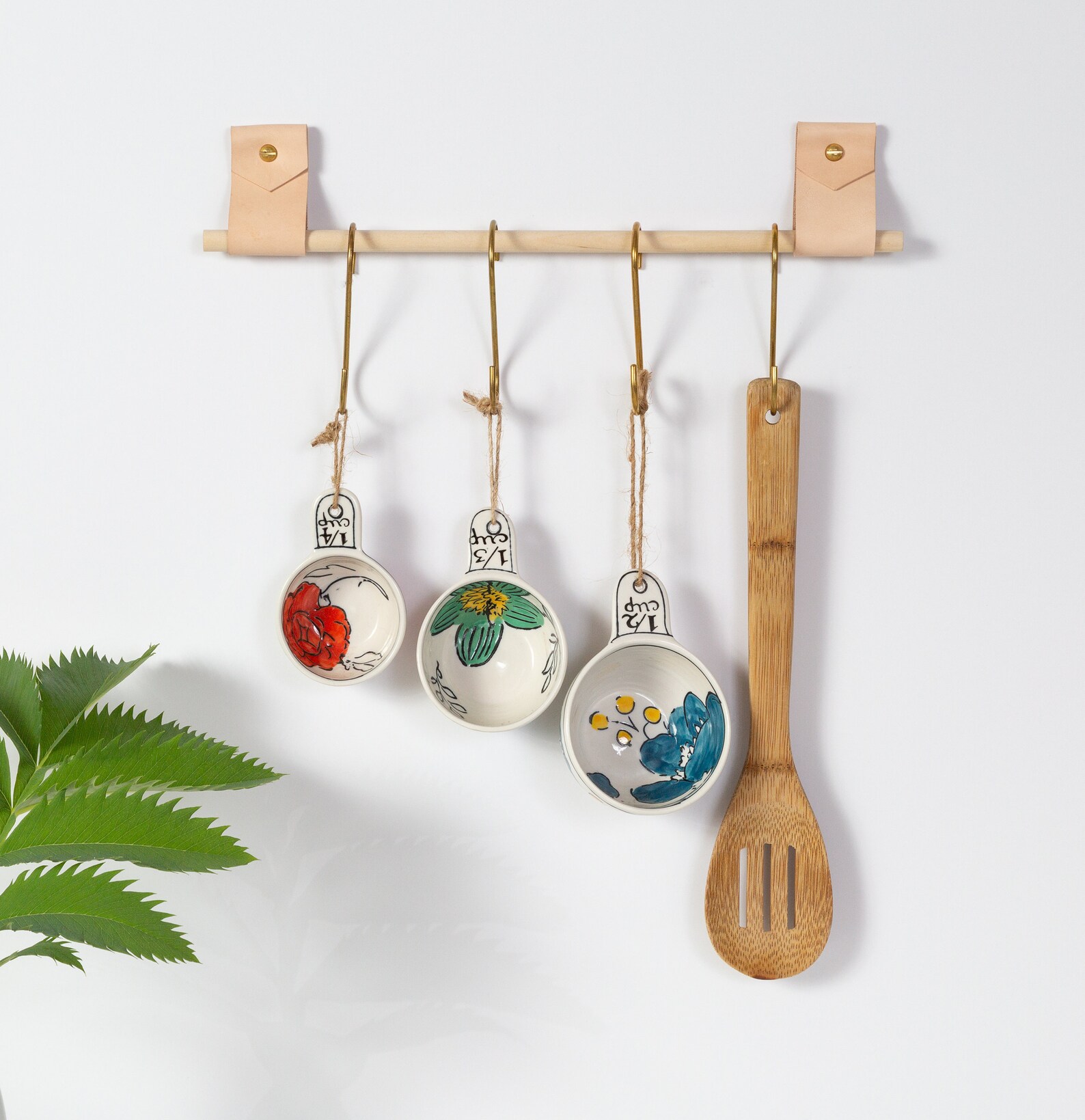 Small Leather Strap Brass Hardware Minimalist Towel Hanger for Etsy