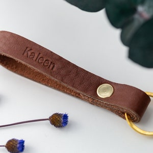 Personalisierter Leder Schlüsselanhänger: Monogramm Schlüsselanhänger, personalisierter Schlüsselanhänger