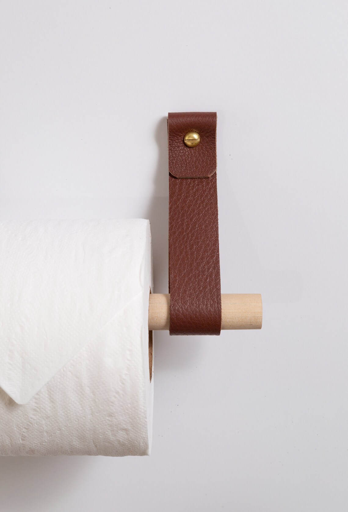 wooden dowel toilet paper holder