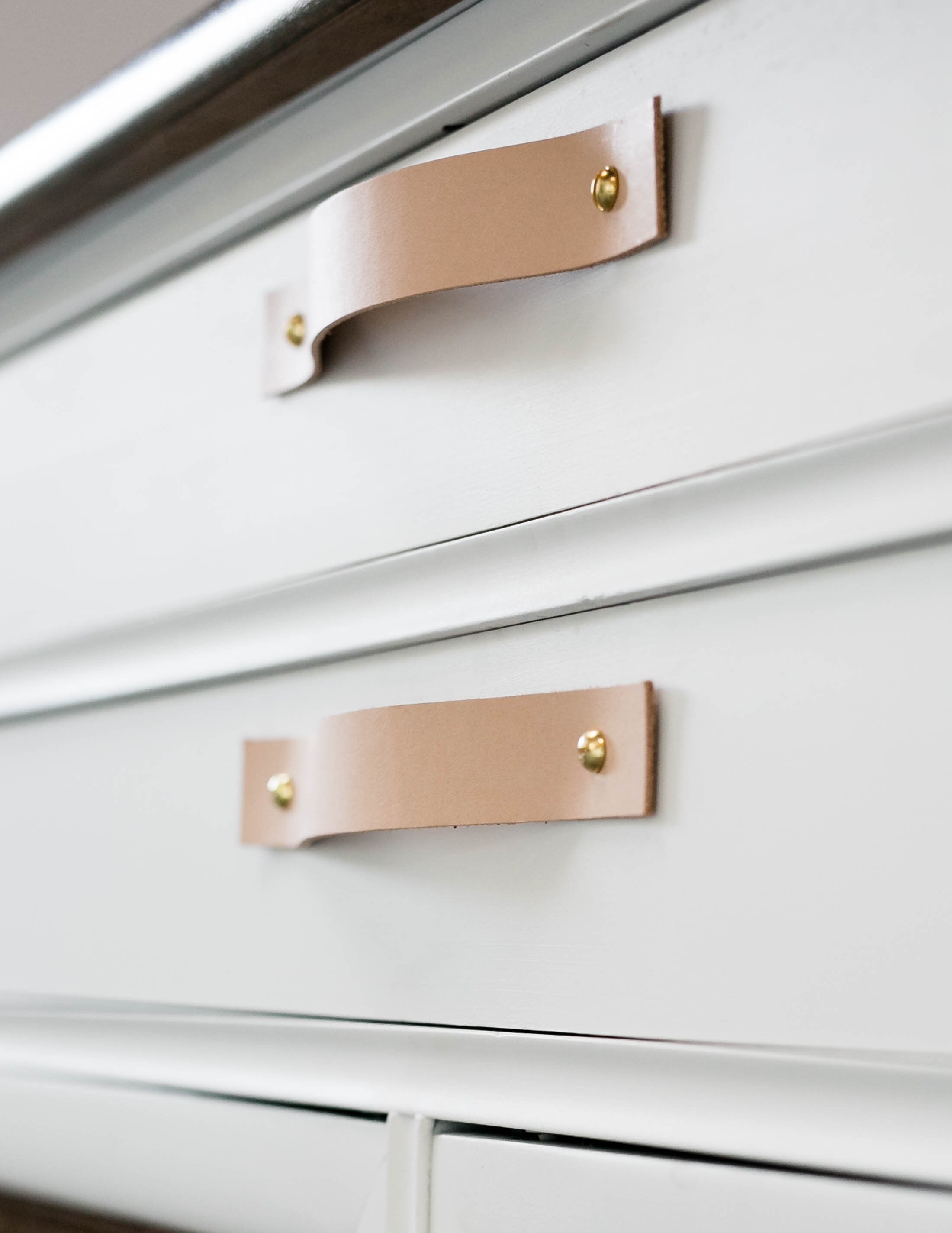 leather dresser knobs Unique Bargains Leather Dresser Drawer Door Cabinet Knobs and Pulls 2 Pcs  2.56"x0.94" Black Gold