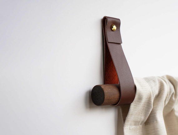 Curtain rod strap holder leather curtain rod bracket holders leather loop for wall boho pole hanger wall blanket display farm house style