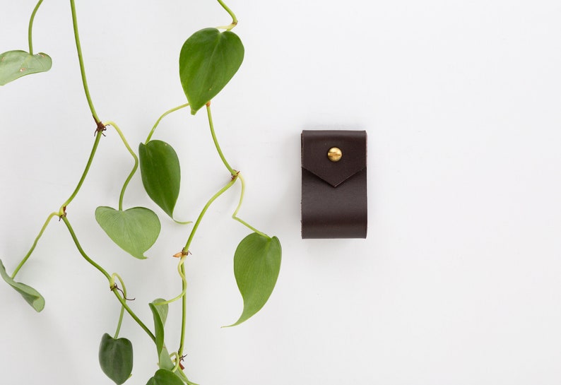 Small leather strap brass hardware minimalist towel hanger for Etsy