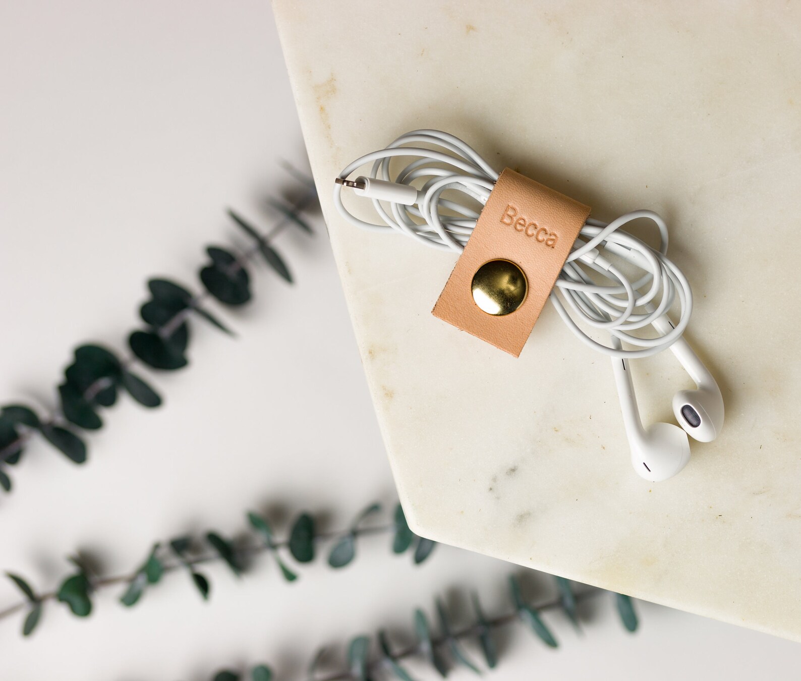 Set of 3 Leather Cord Holders Personalized Earbud Holder 3rd Etsy