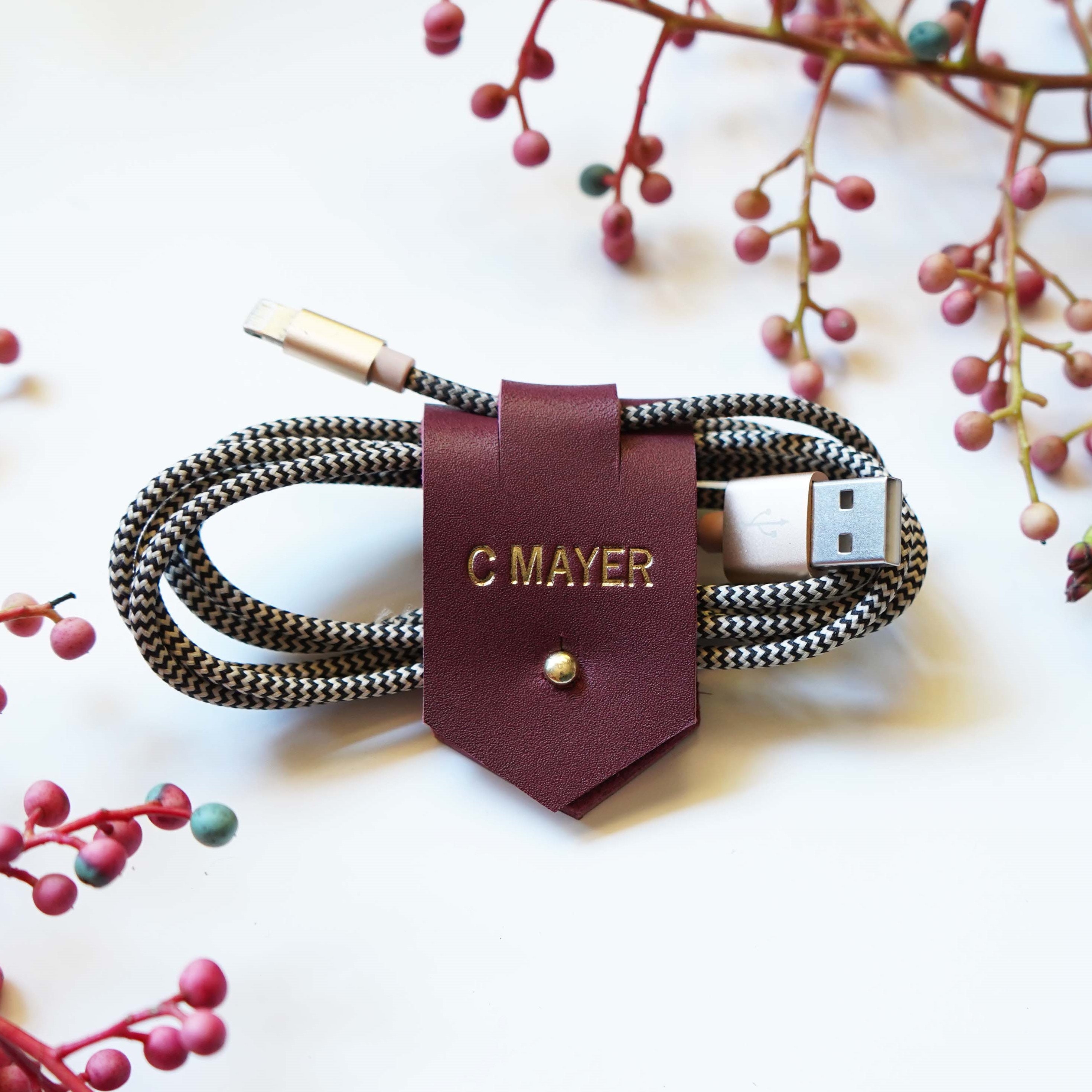 Leather Cord Wrap For Laptop Chargers