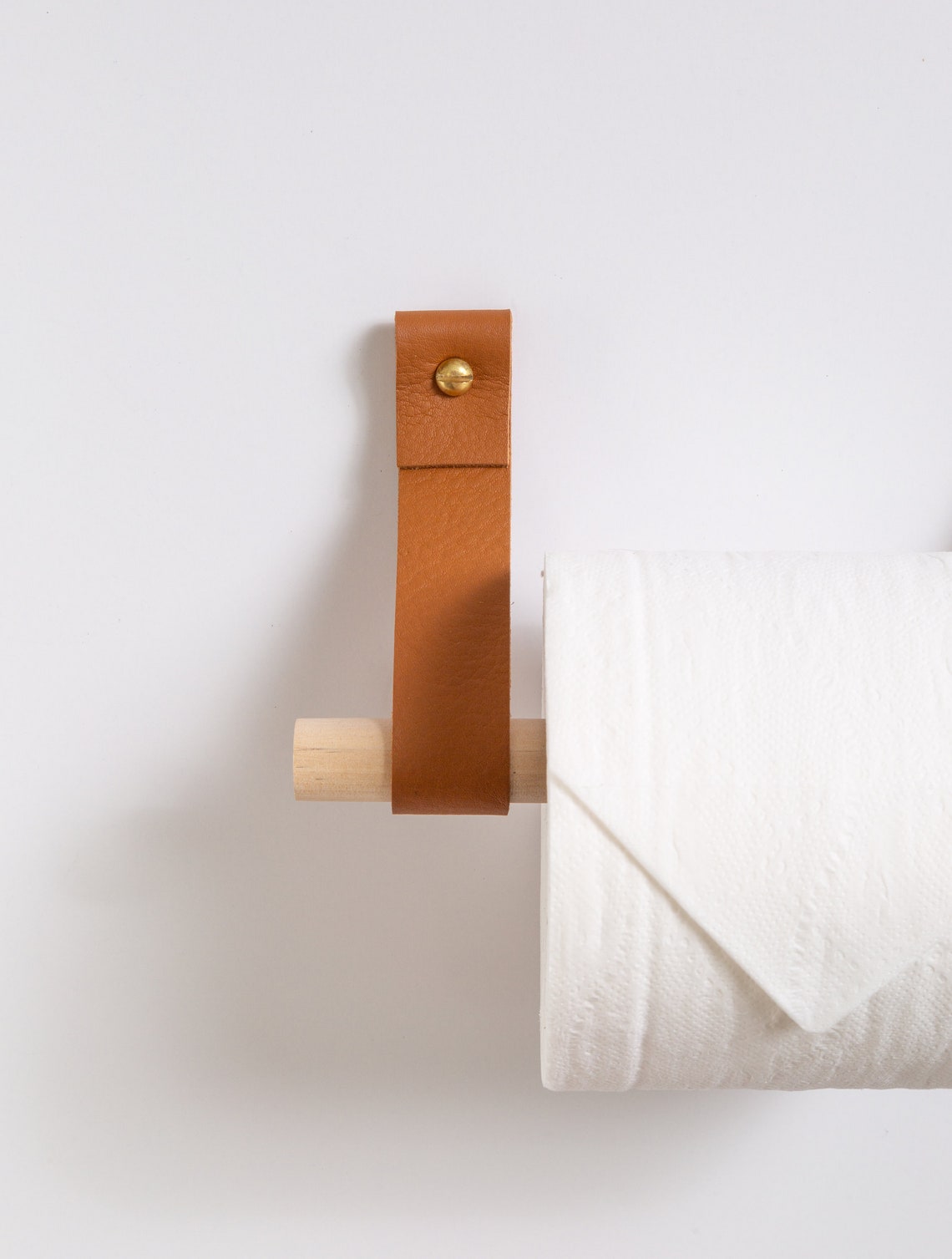 wooden dowel toilet paper holder