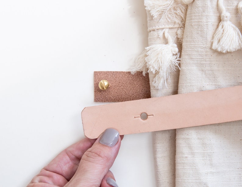 Leather curtain tieback hooks nursery window treatments Etsy