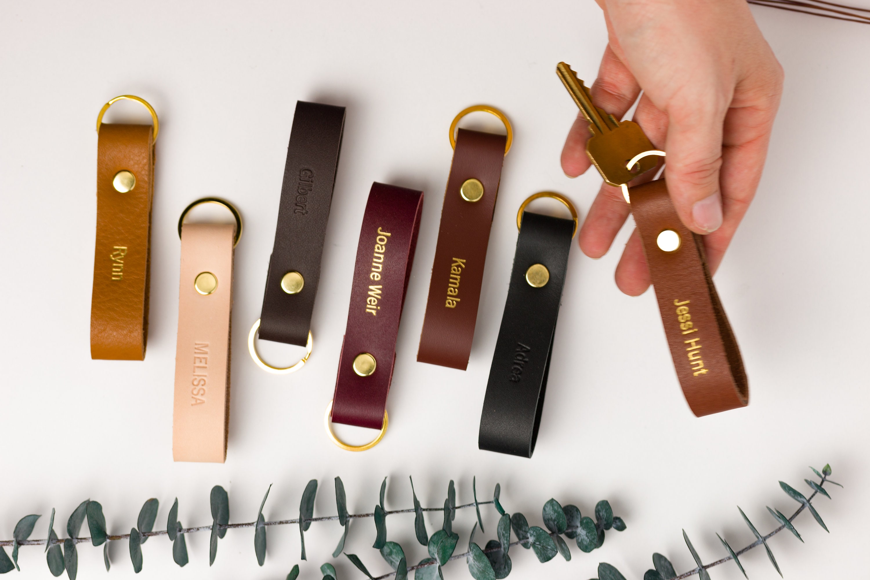 Personalized Leather Keychain Custom Leather Keychain Etsy