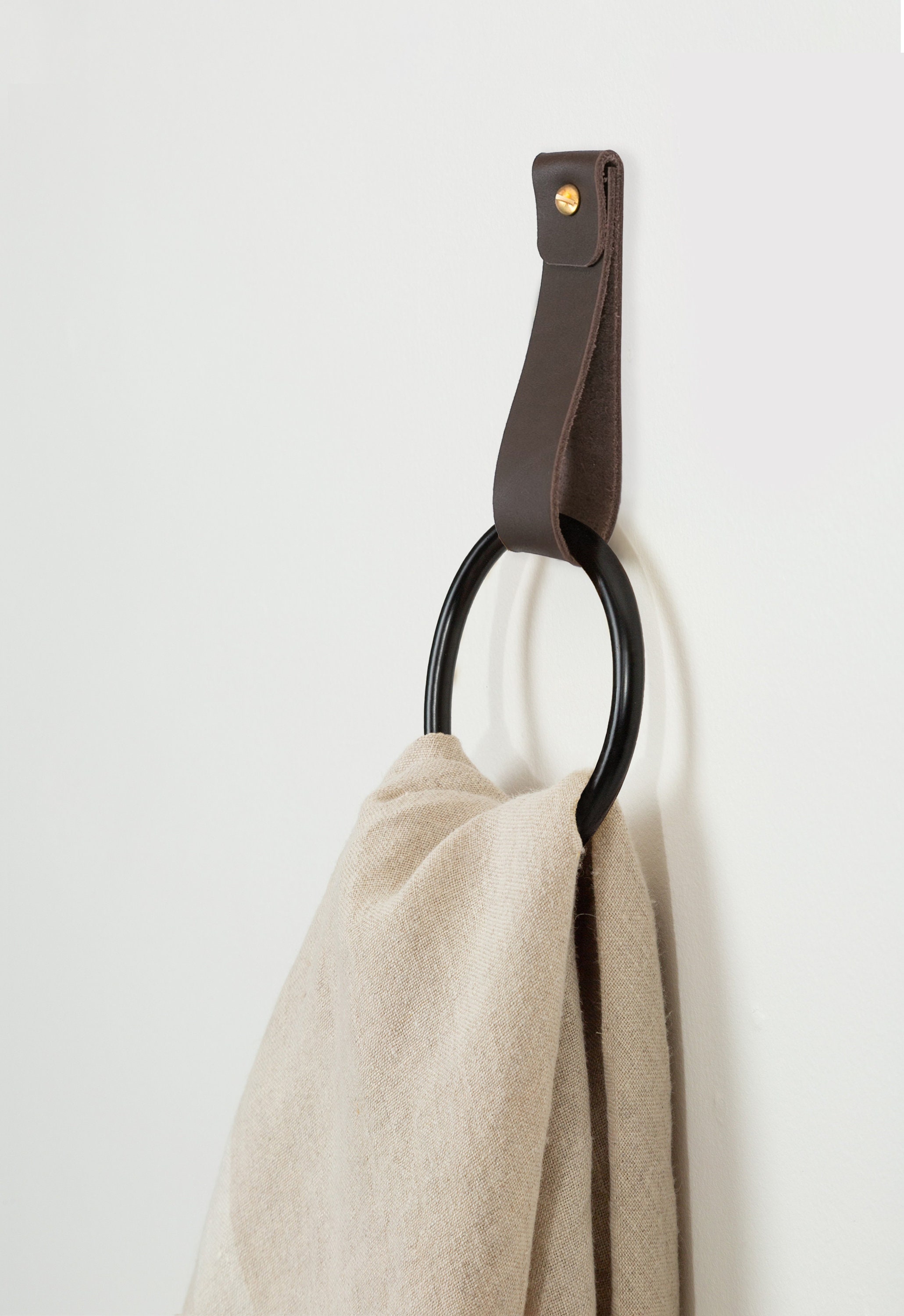 Leather wall hanging strap wall hook hanging storage home Etsy