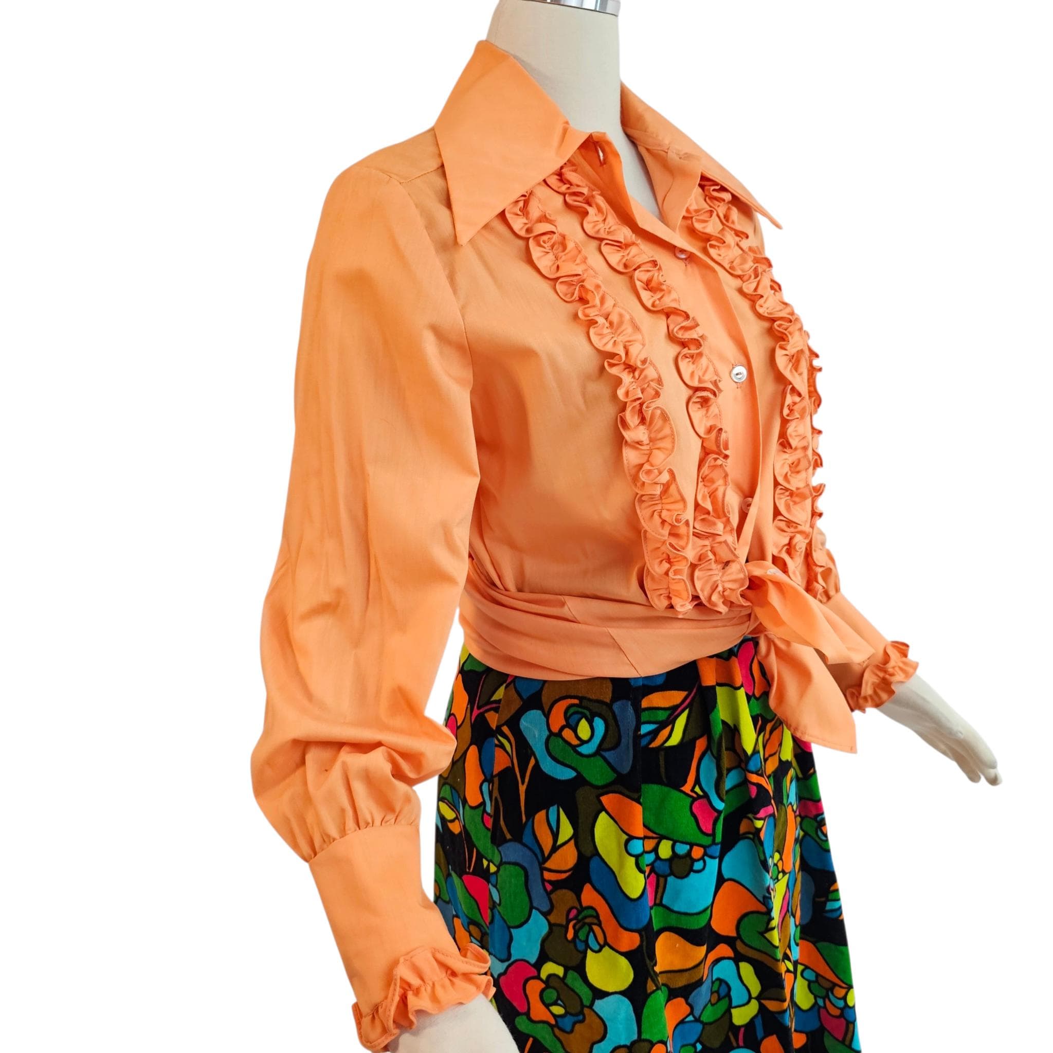 シャツ+ブラウス(長袖+七分) vintage FlowerPrint Ruffle Collar Blouse 30%OFF】flower collar blouse～ﾌﾗﾜｰｶﾗｰﾌﾞﾗｳｽ | flower／フラワー公式通販