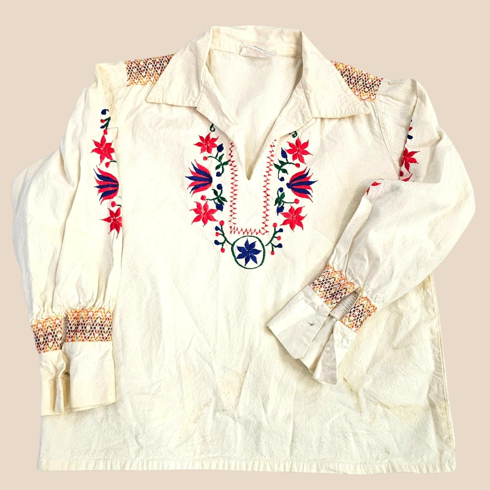 60s Women Top Peasant - Etsy