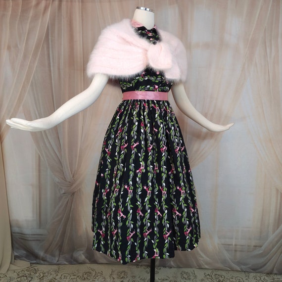 Vintage 1950s Dress Novelty Print Jack and the Be… - image 10
