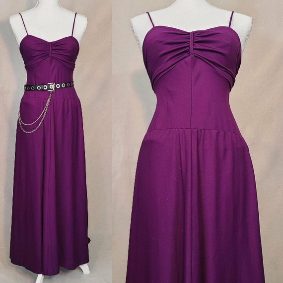 Vintage 1990s drop waist purple dress.