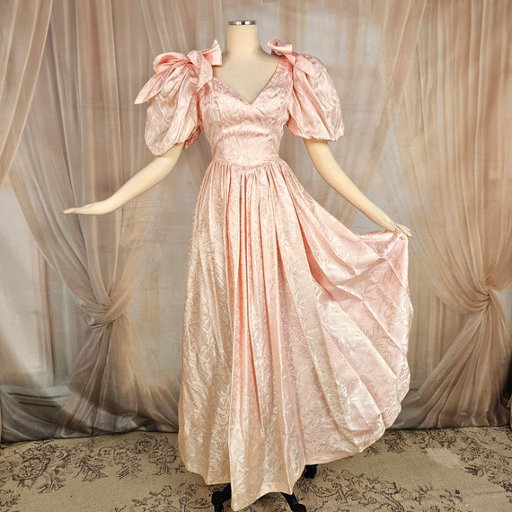 Vintage 1980s Barbie Princess Pink Maxi Dress For… - image 1