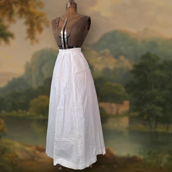 Antique Edwardian Victorian 1910s White Skirt Hea… - image 1