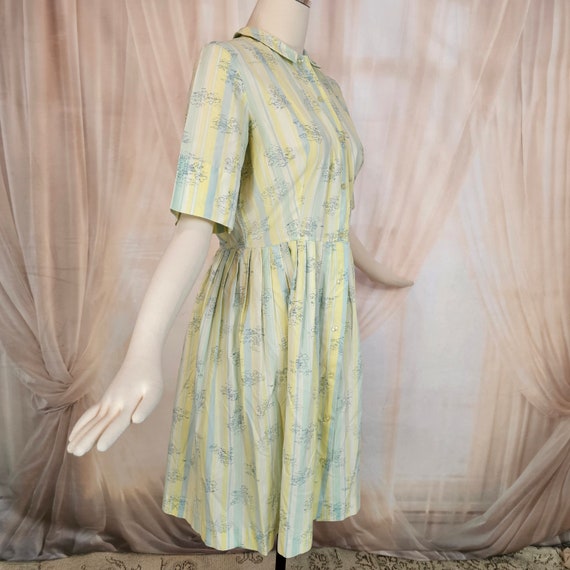 Vintage 1960's Dress Shift Silk Blue Green Plaid … - image 6