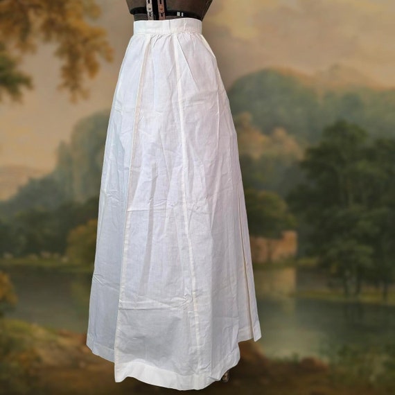 Antique Edwardian Victorian 1910s White Skirt Hea… - image 2