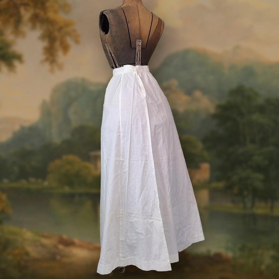 Antique Edwardian Victorian 1910s White Skirt Hea… - image 3