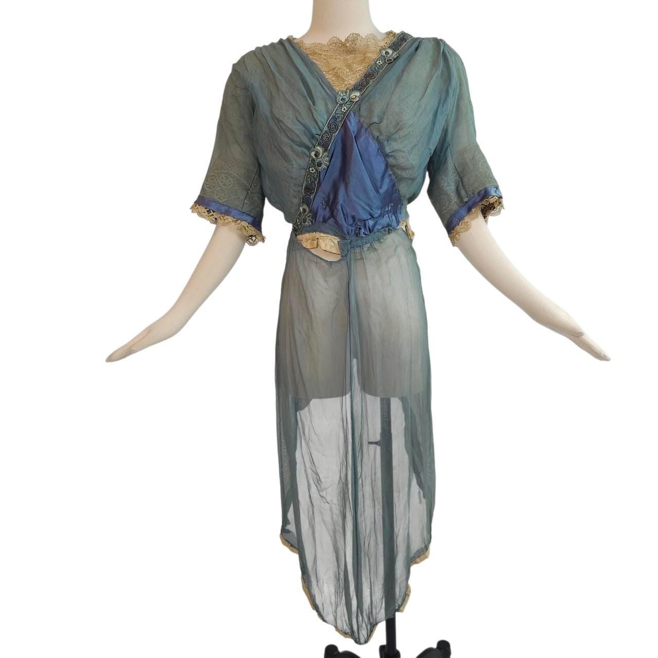 1910s Blue Dress - Etsy