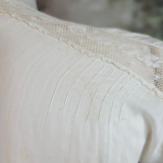 Antique Edwardian 1910s White Cotton Lawn Tea Gow… - image 7