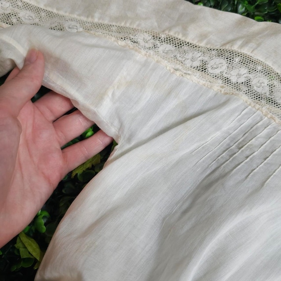 Antique Edwardian 1910s White Cotton Lawn Tea Gow… - image 8