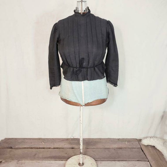 Antique Victorian mourning 1800s blouse!