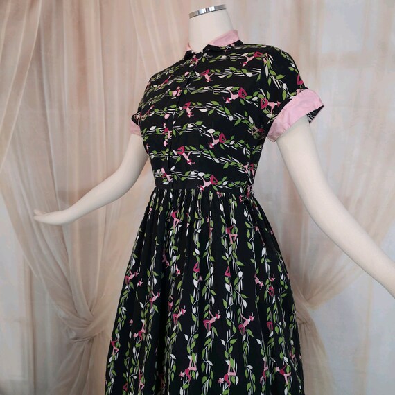 Vintage 1950s Dress Novelty Print Jack and the Be… - image 7