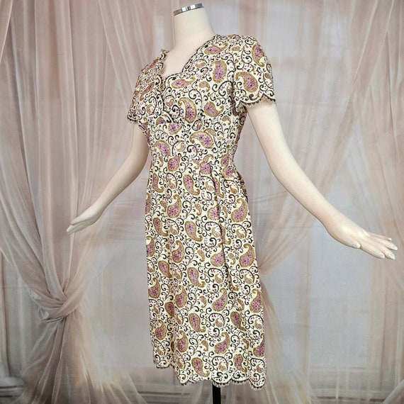 Vintage 1960's Dress Purple Gold Brocade Lined VN… - image 5